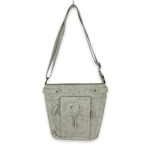 Born BOC Gray Faux Leather Convertible Shoulder Crossbody Bag